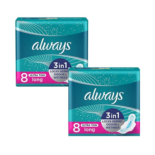 نوار بهداشتی خیلی نازک و بلند always بسته دو عددی( 16 عدد)